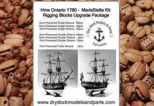 Ontario 1:48  284 blocks and 22 turned brass cannon barrels - Substitute for the best made model