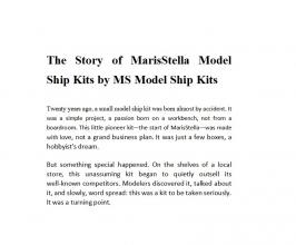 The Story of MarisStella Model Ship Kits by MS Model Ship Kits