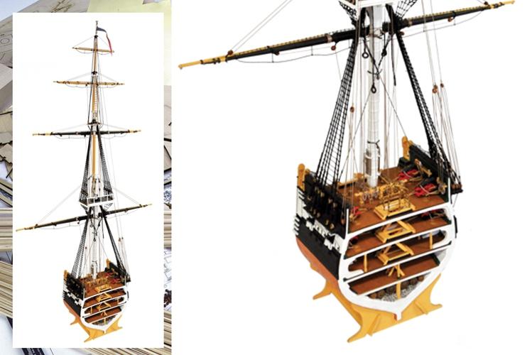 1:76 Scale Model Shipways USS Constitution Cross-Section 1797 Wood Model 