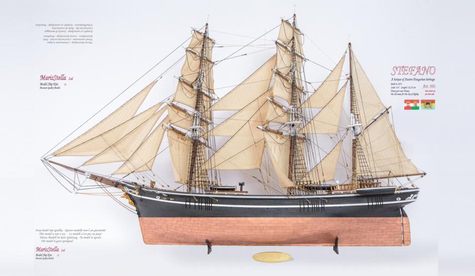 Barque Stefano 1-63 wooden ship model by MarisStella Model Ship Kits