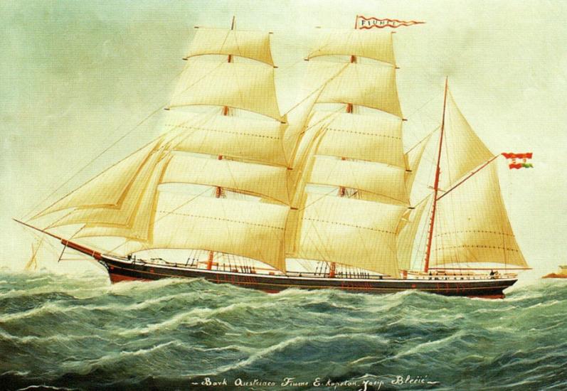 Barque Fiume E 1881; unknown artist  (Courtesy Rijeka Maritime and History Museum of the Croatian Littoral) 