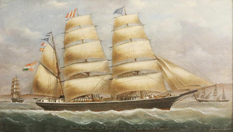 Telling the Story_Barque Conte Geza Szapary. Shipowner: The Cosulich family. Author of the painting: Bartol Ivanković 1892